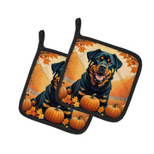 Load image into Gallery viewer, Rottweiler Fall Pot Holders - Set of 2 Decorative Kitchen Helpers | Made in the USA