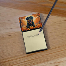 Load image into Gallery viewer, Rottweiler Fall Sticky Note Holder- Refiilable Desk Accessory Note Pad