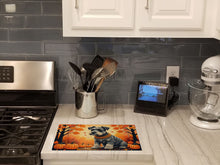 Load image into Gallery viewer, Schnauzer Fall Glass Cutting Boards – Durable, Decorative Kitchen Art Large