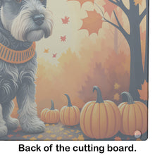 Load image into Gallery viewer, Schnauzer Fall Glass Cutting Boards – Durable, Decorative Kitchen Art Large