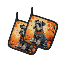 Load image into Gallery viewer, Schnauzer Fall Pot Holders - Set of 2 Decorative Kitchen Helpers | Made in the USA