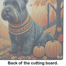 Load image into Gallery viewer, Scottish Terrier Fall Glass Cutting Boards – Durable, Decorative Kitchen Art Large