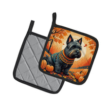 Load image into Gallery viewer, Scottish Terrier Fall Pot Holders - Set of 2 Decorative Kitchen Helpers | Made in the USA