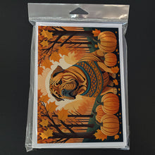 Load image into Gallery viewer, Shar Pei Fall Greeting Cards -  Blank Note Cards – 8-Pack of Artist-Designed Cards with Envelopes