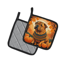 Load image into Gallery viewer, Shar Pei Fall Pot Holders - Set of 2 Decorative Kitchen Helpers | Made in the USA