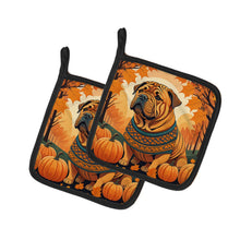 Load image into Gallery viewer, Shar Pei Fall Pot Holders - Set of 2 Decorative Kitchen Helpers | Made in the USA