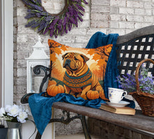 Load image into Gallery viewer, Shar Pei Fall Fabric Decorative Pillow