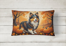 Load image into Gallery viewer, Sheltie Fall Fabric Decorative Pillow