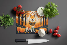 Load image into Gallery viewer, Shiba Inu Fall Glass Cutting Boards – Durable, Decorative Kitchen Art Large