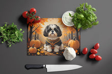 Load image into Gallery viewer, Shih Tzu Fall Glass Cutting Boards – Durable, Decorative Kitchen Art Large