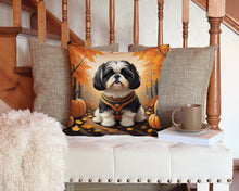 Load image into Gallery viewer, Shih Tzu Fall Throw Pillow - 14x14 Decorative Pillow – Art for Your Home &amp; Patio