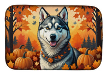 Load image into Gallery viewer, Siberian Husky Fall Dish Drying Mat