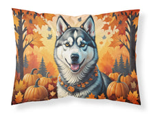 Load image into Gallery viewer, Siberian Husky Fall Fabric Standard Pillowcase – Artistic Decorative Front, White Back