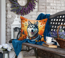 Load image into Gallery viewer, Siberian Husky Fall Fabric Decorative Pillow