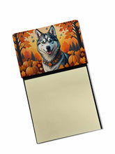 Load image into Gallery viewer, Siberian Husky Fall Sticky Note Holder- Refiilable Desk Accessory Note Pad