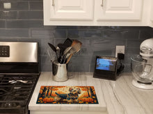 Load image into Gallery viewer, Silky Terrier Fall Glass Cutting Boards – Durable, Decorative Kitchen Art Large