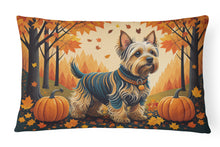 Load image into Gallery viewer, Silky Terrier Fall Fabric Decorative Pillow