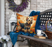 Load image into Gallery viewer, Silky Terrier Fall Fabric Decorative Pillow