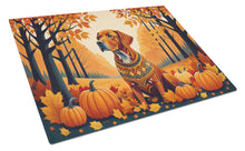 Load image into Gallery viewer, Vizsla Fall Glass Cutting Boards – Durable, Decorative Kitchen Art Large