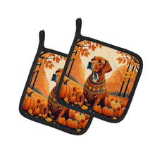 Load image into Gallery viewer, Vizsla Fall Pot Holders - Set of 2 Decorative Kitchen Helpers | Made in the USA
