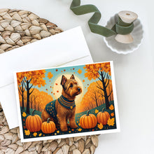 Load image into Gallery viewer, Welsh Terrier Fall Greeting Cards -  Blank Note Cards – 8-Pack of Artist-Designed Cards with Envelopes