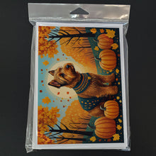 Load image into Gallery viewer, Welsh Terrier Fall Greeting Cards -  Blank Note Cards – 8-Pack of Artist-Designed Cards with Envelopes