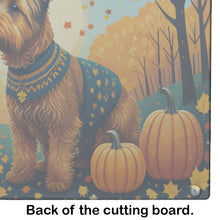 Load image into Gallery viewer, Welsh Terrier Fall Glass Cutting Boards – Durable, Decorative Kitchen Art Large