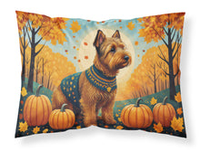 Load image into Gallery viewer, Welsh Terrier Fall Fabric Standard Pillowcase – Artistic Decorative Front, White Back
