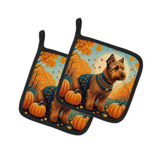 Load image into Gallery viewer, Welsh Terrier Fall Pot Holders - Set of 2 Decorative Kitchen Helpers | Made in the USA