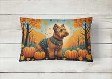 Load image into Gallery viewer, Welsh Terrier Fall Fabric Decorative Pillow