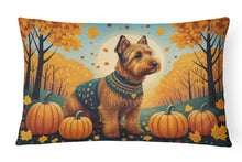 Load image into Gallery viewer, Welsh Terrier Fall Fabric Decorative Pillow
