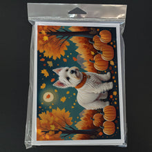 Load image into Gallery viewer, Westie Fall Greeting Cards -  Blank Note Cards – 8-Pack of Artist-Designed Cards with Envelopes