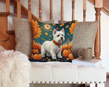 Load image into Gallery viewer, Westie Fall Throw Pillow - 14x14 Decorative Pillow – Art for Your Home &amp; Patio