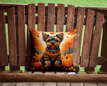 Load image into Gallery viewer, Yorkshire Terrier Fall Throw Pillow - 14x14 Decorative Pillow – Art for Your Home &amp; Patio