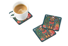 Load image into Gallery viewer, Airedale Terrier Christmas Coasters - Set of 4 Lightweight Foam, Absorbent Drink Coasters