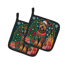 Load image into Gallery viewer, Airedale Terrier Christmas Pot Holders - Set of 2 Decorative Kitchen Helpers | Made in the USA