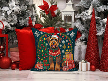 Load image into Gallery viewer, Airedale Terrier Christmas Throw Pillow - 14x14 Decorative Pillow – Art for Your Home &amp; Patio