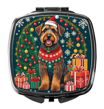Load image into Gallery viewer, Airedale Terrier Christmas Compact Mirror – Stylish Purse Mirror with Artistic Covers