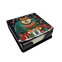 Load image into Gallery viewer, Akita Christmas PU Leather Note Paper Holder