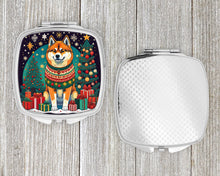 Load image into Gallery viewer, Akita Christmas Compact Mirror – Stylish Purse Mirror with Artistic Covers