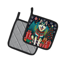 Load image into Gallery viewer, Alaskan Malamute Christmas Pot Holders - Set of 2 Decorative Kitchen Helpers | Made in the USA