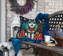 Load image into Gallery viewer, Alaskan Malamute Christmas Fabric Decorative Pillow