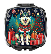 Load image into Gallery viewer, Alaskan Malamute Christmas Compact Mirror – Stylish Purse Mirror with Artistic Covers