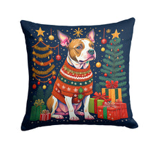 Load image into Gallery viewer, Pit Bull Terrier Christmas Throw Pillow - 14x14 Decorative Pillow – Art for Your Home &amp; Patio