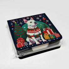 Load image into Gallery viewer, White Pit Bull Terrier Christmas PU Leather Note Paper Holder