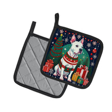 Load image into Gallery viewer, White Pit Bull Terrier Christmas Pot Holders - Set of 2 Decorative Kitchen Helpers | Made in the USA