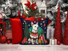 Load image into Gallery viewer, White Pit Bull Terrier Christmas Fabric Decorative Pillow