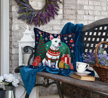 Load image into Gallery viewer, White Pit Bull Terrier Christmas Fabric Decorative Pillow