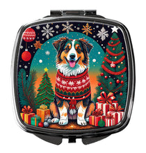 Load image into Gallery viewer, Australian Shepherd Christmas Compact Mirror – Stylish Purse Mirror with Artistic Covers