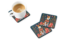Load image into Gallery viewer, Basenji Christmas Coasters - Set of 4 Lightweight Foam, Absorbent Drink Coasters